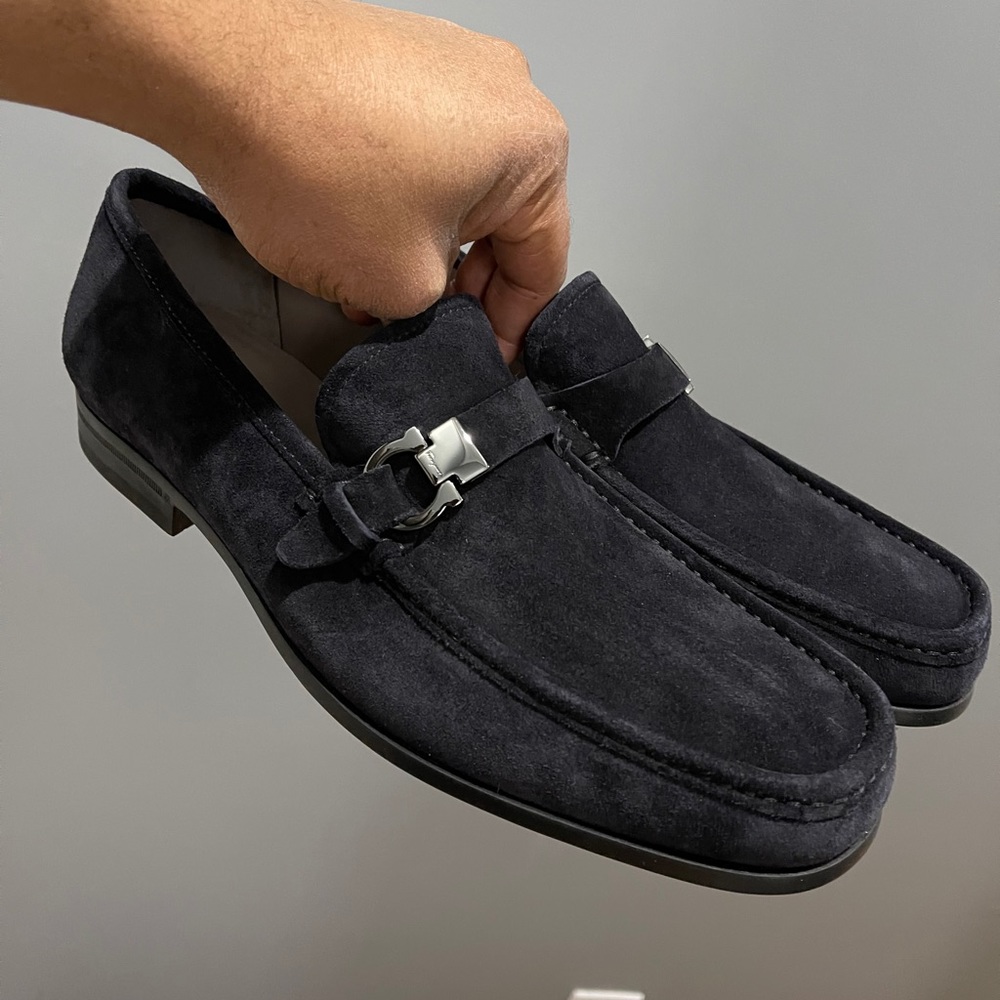 Salvatore Ferragamo Adam Loafers NavyBlue Sz 10.5E - Picture 2 of 15